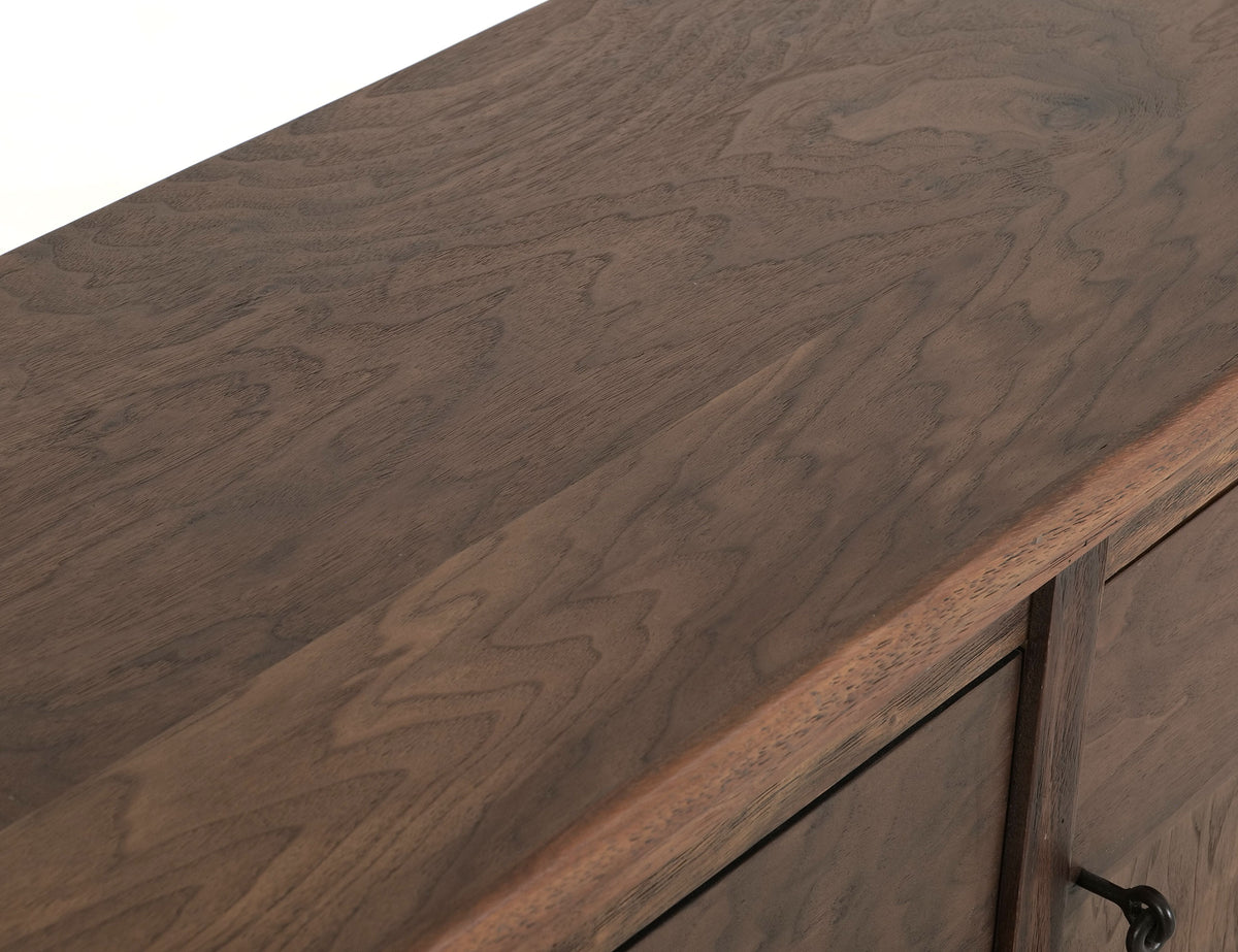 Walnut Console, Brown, 4 Drawer & 2 Door