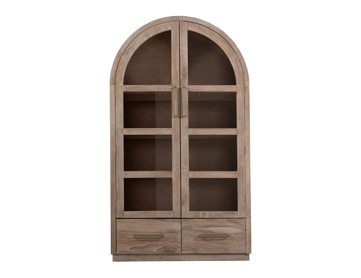 White Balam Cabinet, White, 2 Drawer & 2 Glass Doors