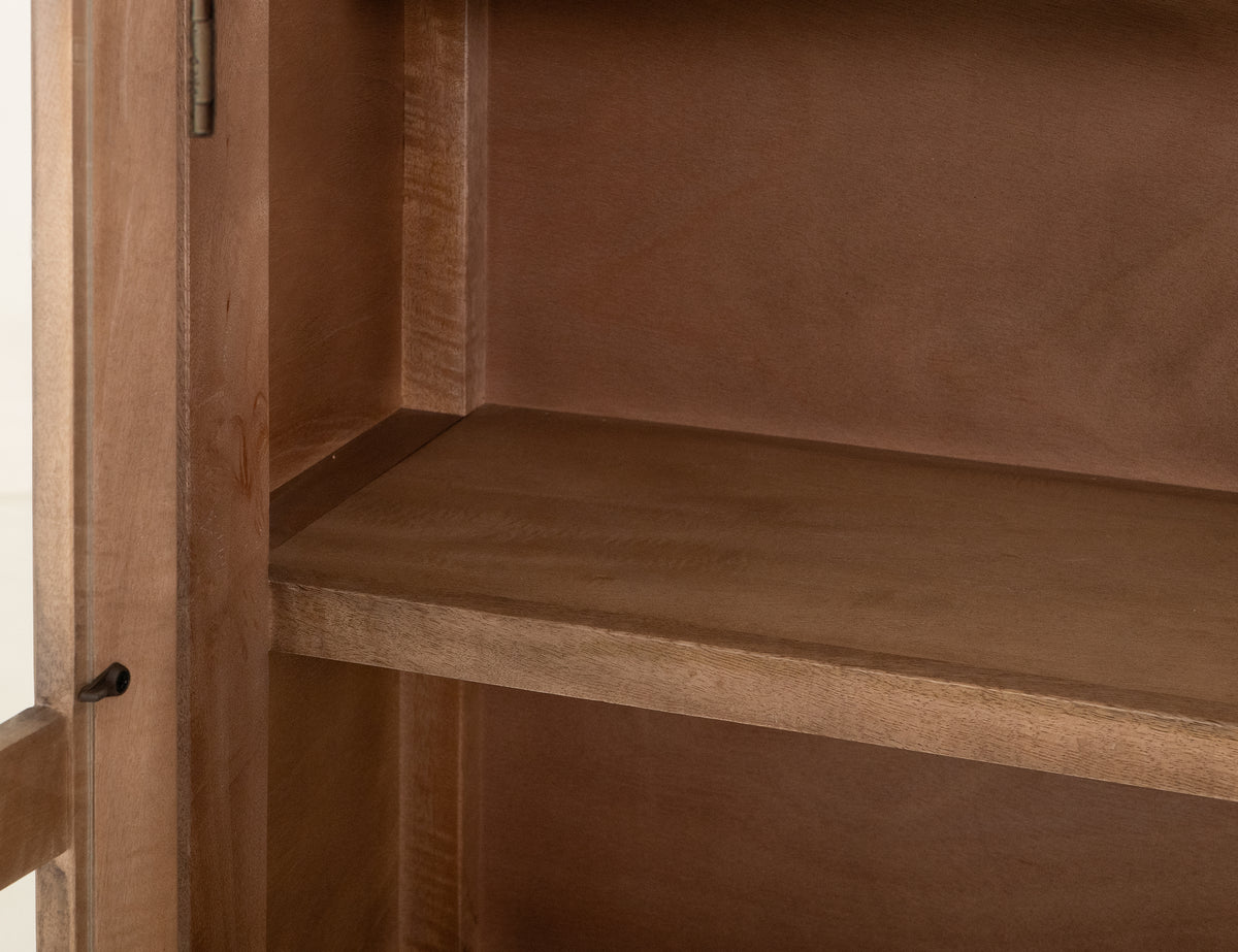 Balam Cabinet, Brown, 2 Drawer & 2 Glass Doors