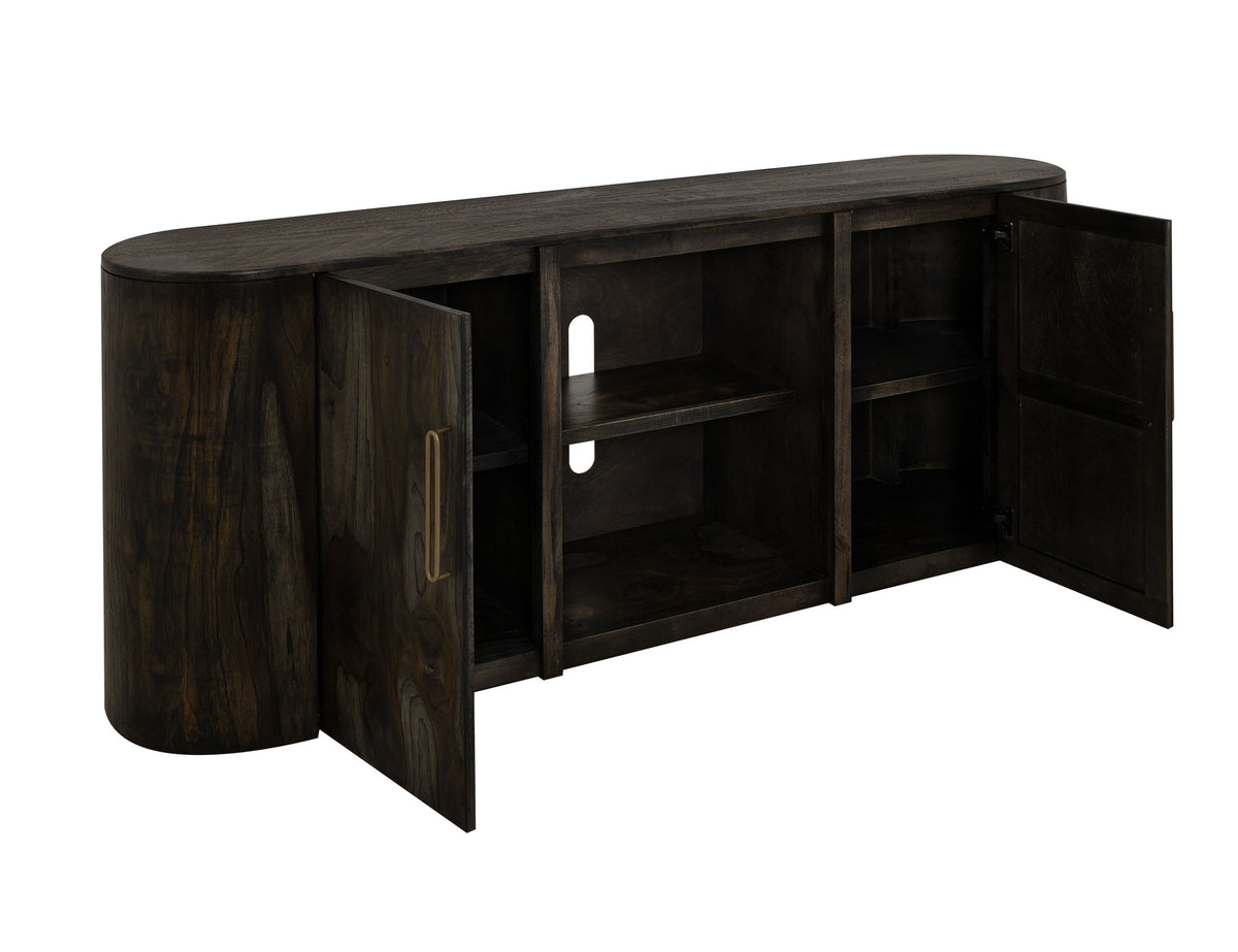 Black Balam TV Stand, Black, 2 Door, TV Stand 80