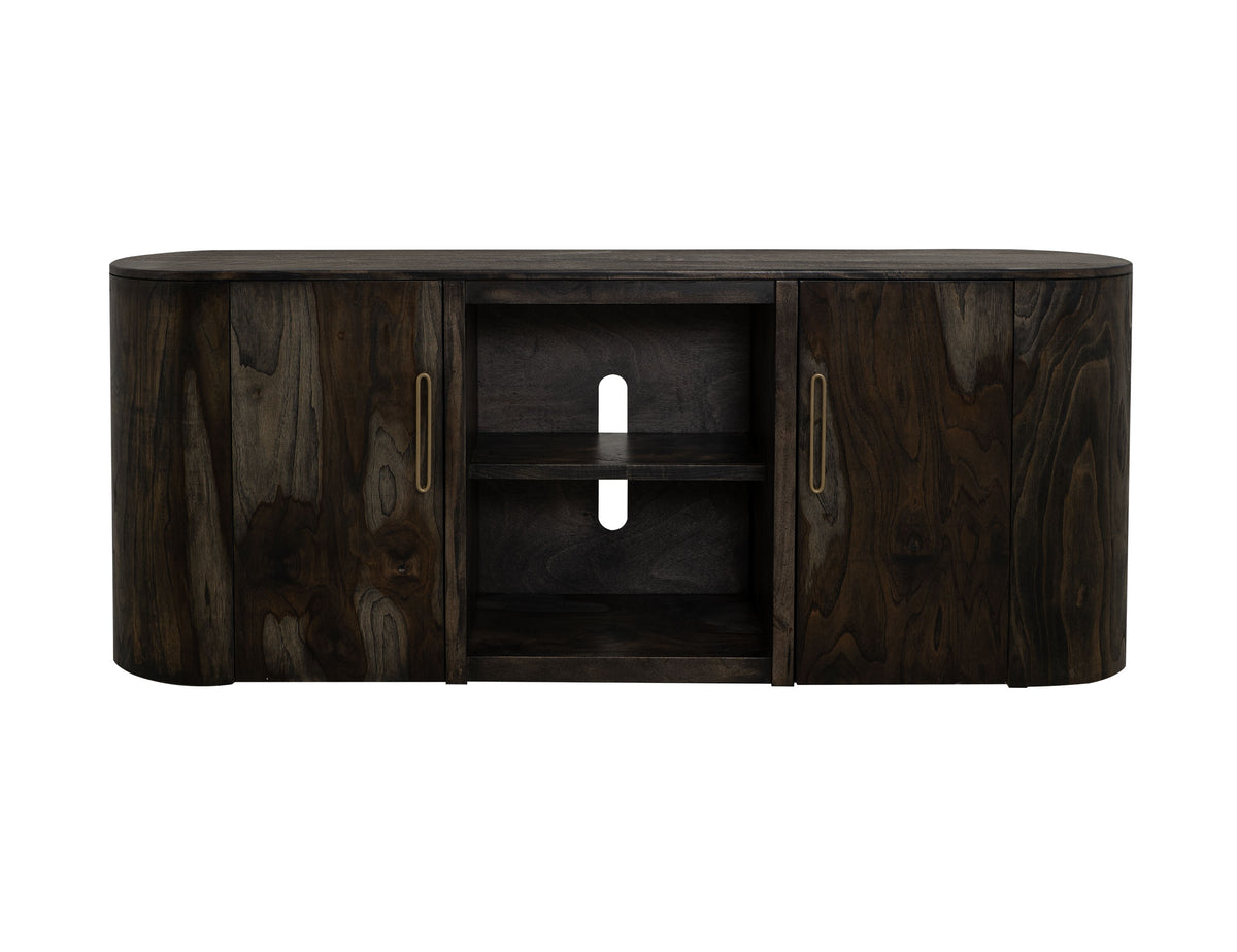 Black Balam TV Stand, Black, 2 Door, TV Stand 80
