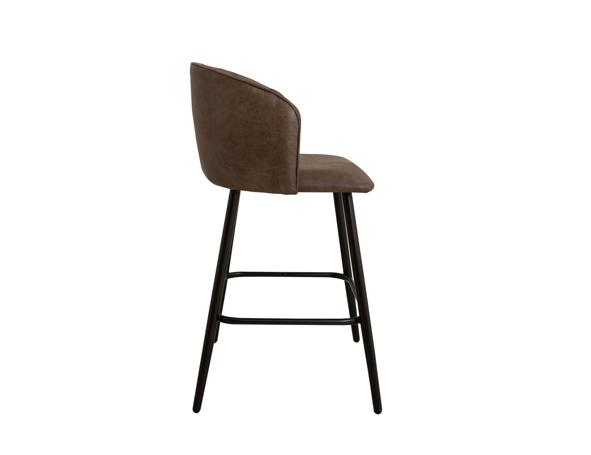 Tamesis Upholstered Barstool, Brown, Barstool 30"