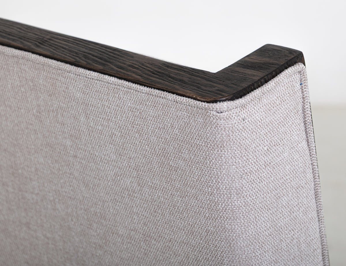 Black Balam Upholstered Chair, Black/Ivory, Wooden Chair
