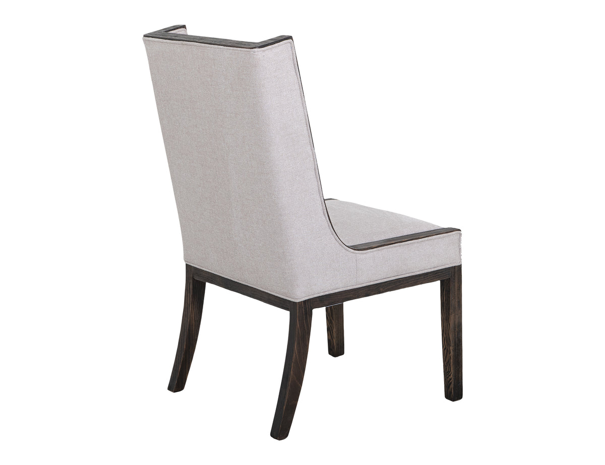 Black Balam Upholstered Chair, Black/Ivory, Wooden Chair