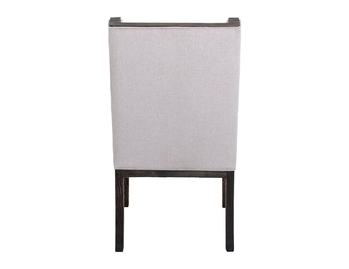 Black Balam Upholstered Chair, Black/Ivory, Wooden Chair