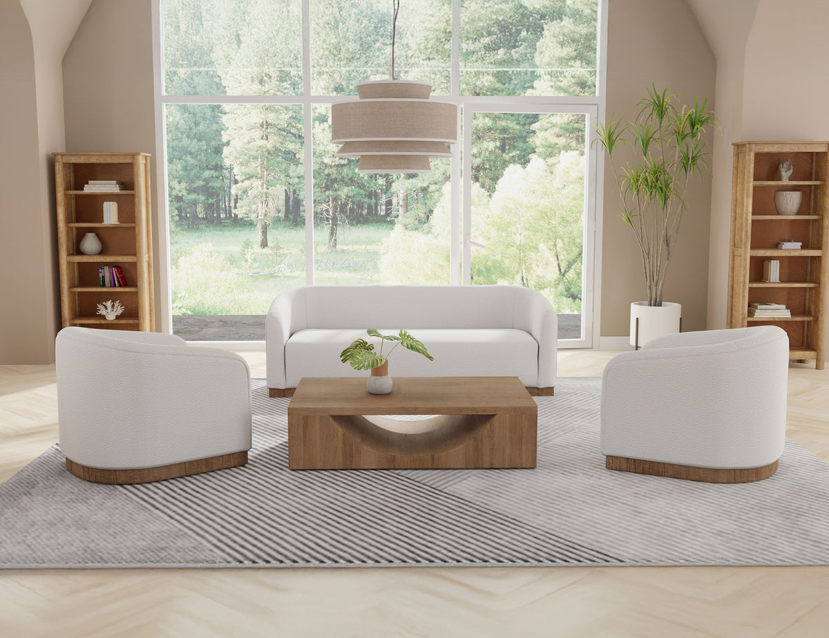 Suomi Sofa, Beige, Wooden Frame & Base - IUP551-SOF-101