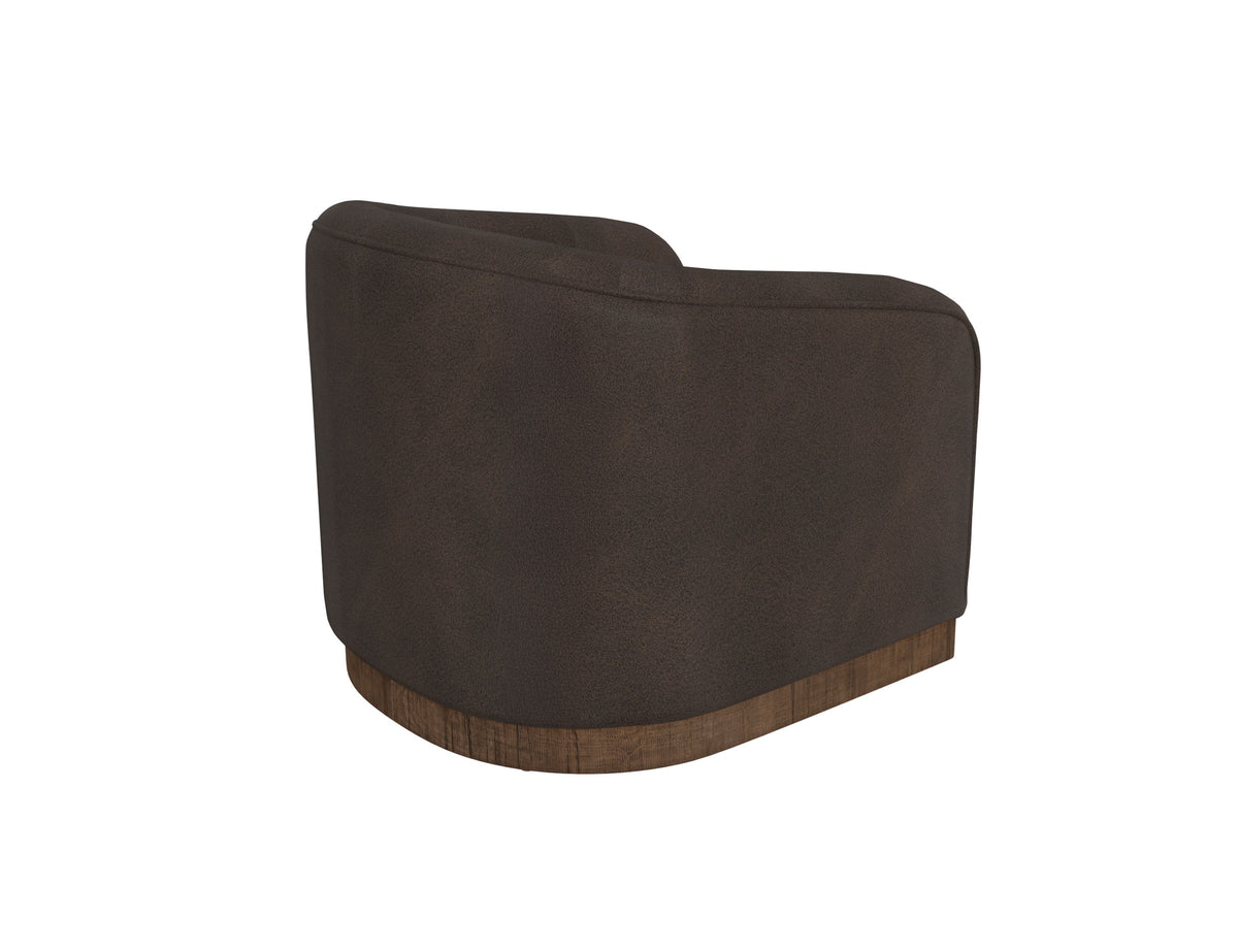 Suomi Armchair, Brown, Wooden Frame & Base