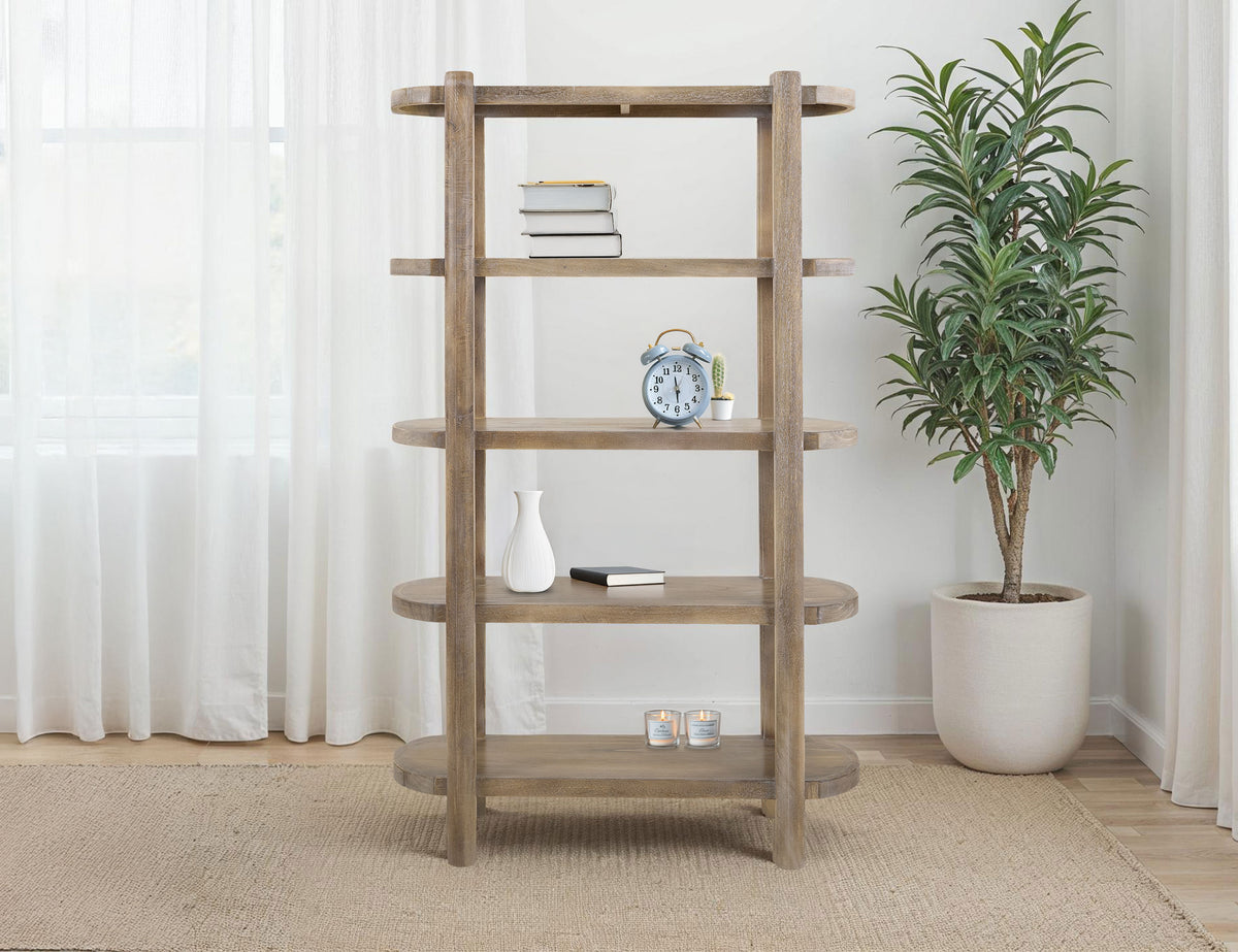 White Balam Bookcase, White, 4 Shelves