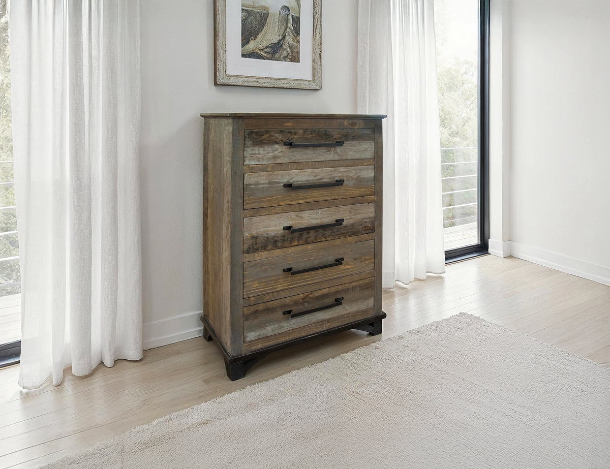 Loft Brown Chest, Multicolor, 5 Drawer