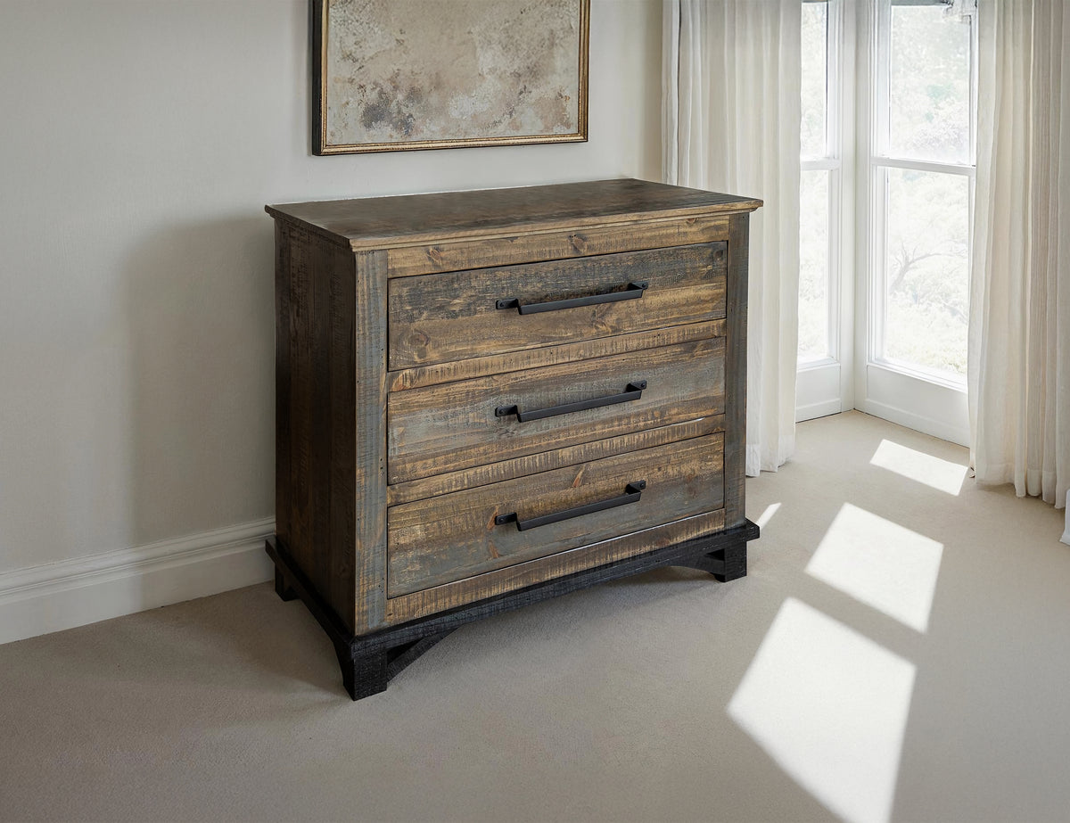 Loft Brown Chest, Multicolor, 3 Drawer