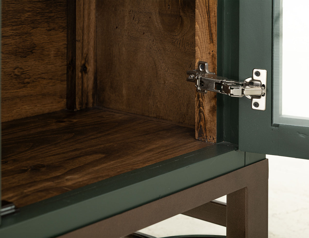 Obsidian Cabinet, Green, 2 Glass Door