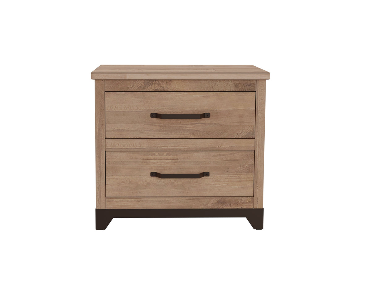Natural Parota Nightstand, Brown, 2 Drawer