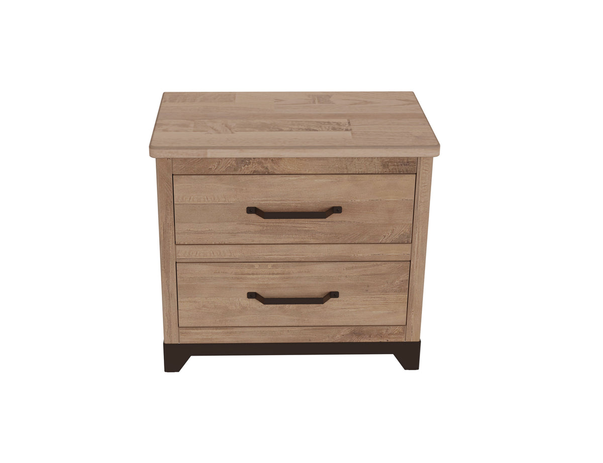 Natural Parota Nightstand, Brown, 2 Drawer