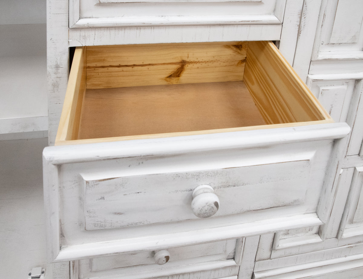 Terra White Chest, 7 Drawer 2 Door Mule
