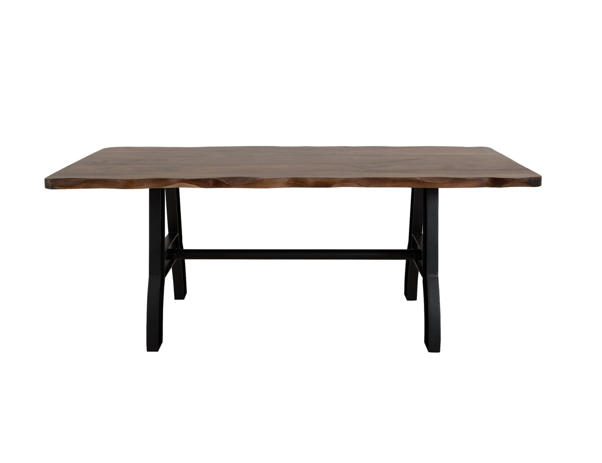 Parota Table, Brown, Iron Base