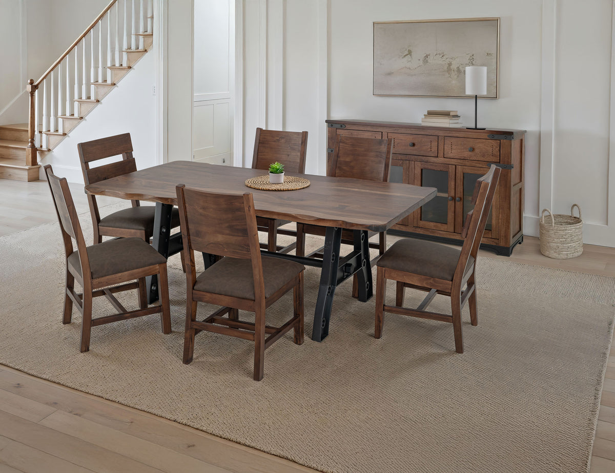 Parota Table, Brown, Iron Base