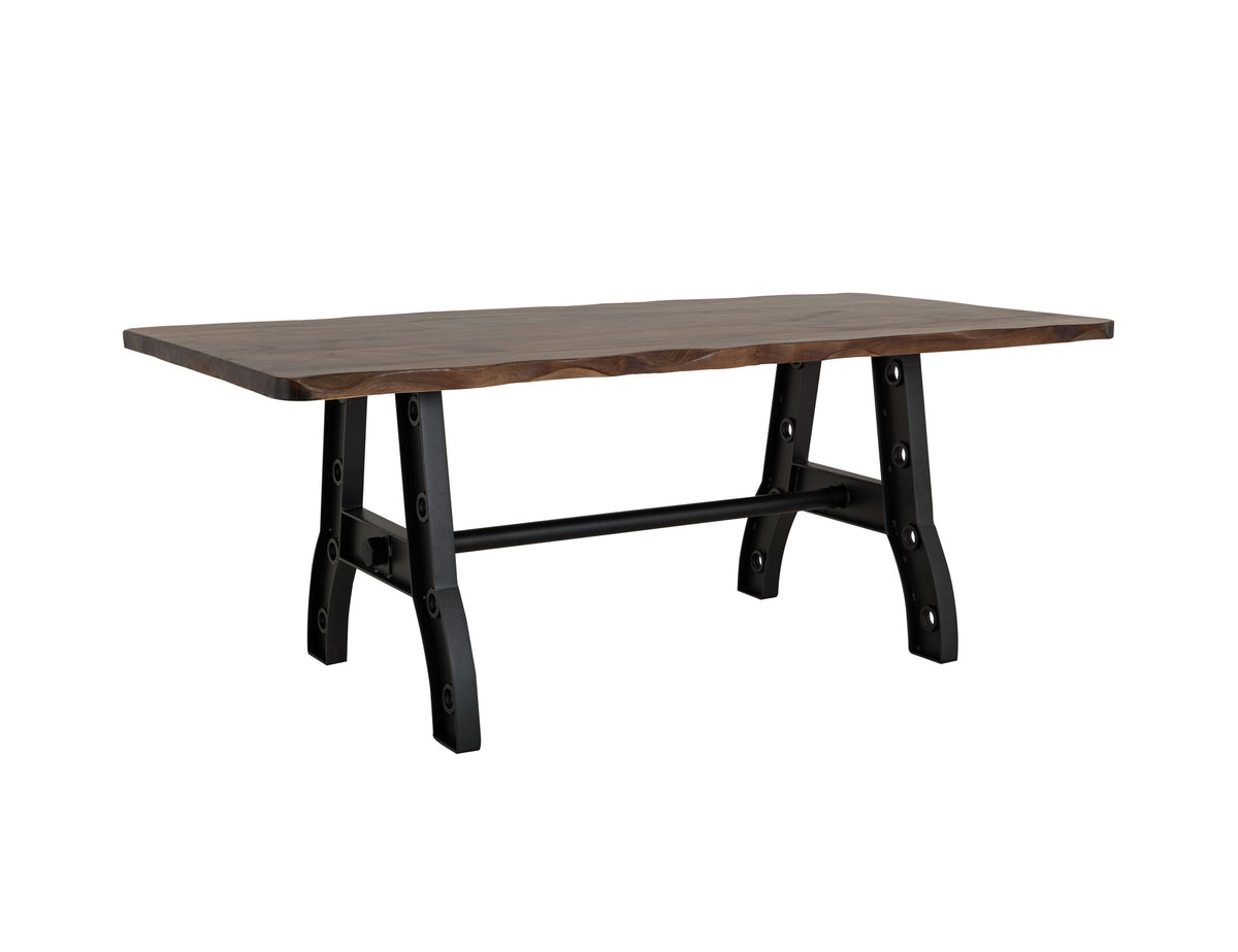 Parota Table, Brown, Iron Base