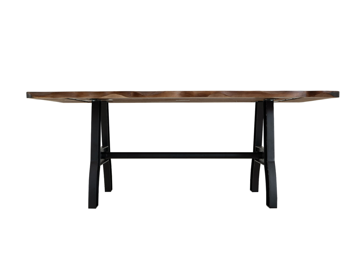 Parota Table, Brown, Iron Base