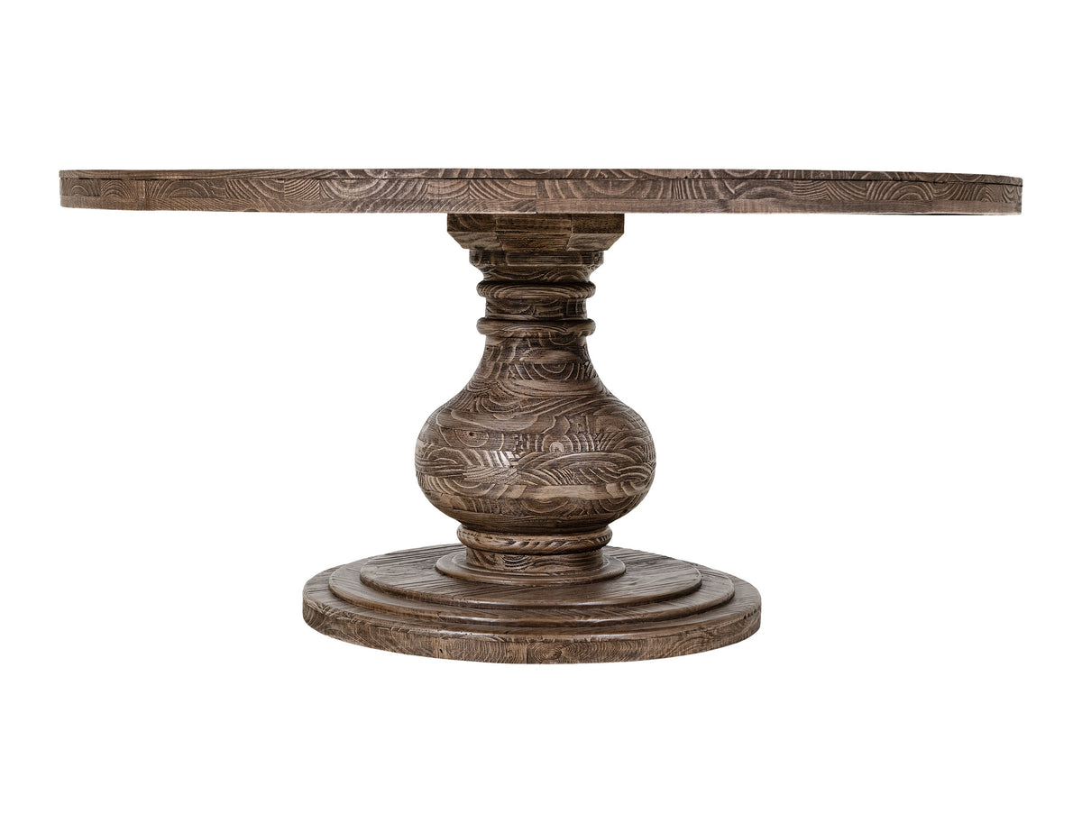 Bonanza Table, Brown, Turned Wooden Base
