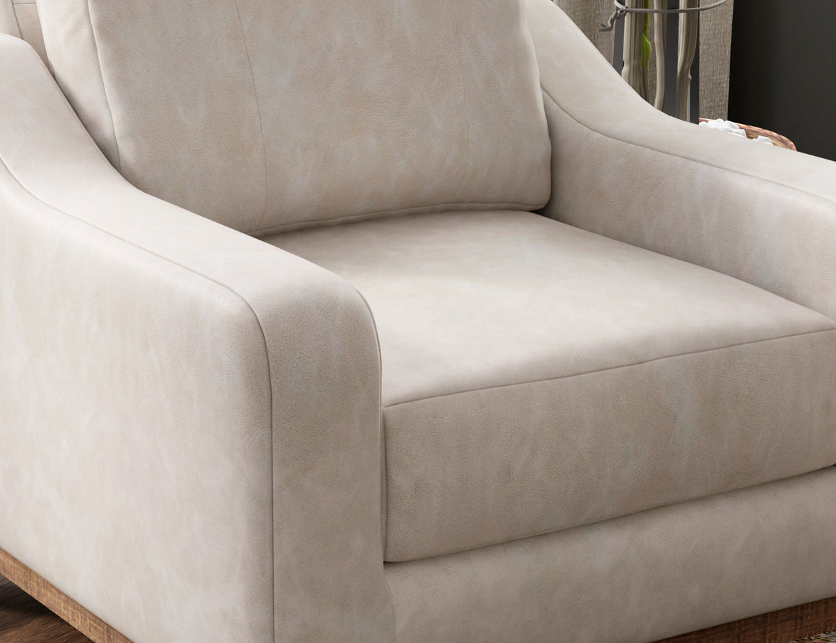 Olivo Loveseat, Gray, Wooden Frame & Base