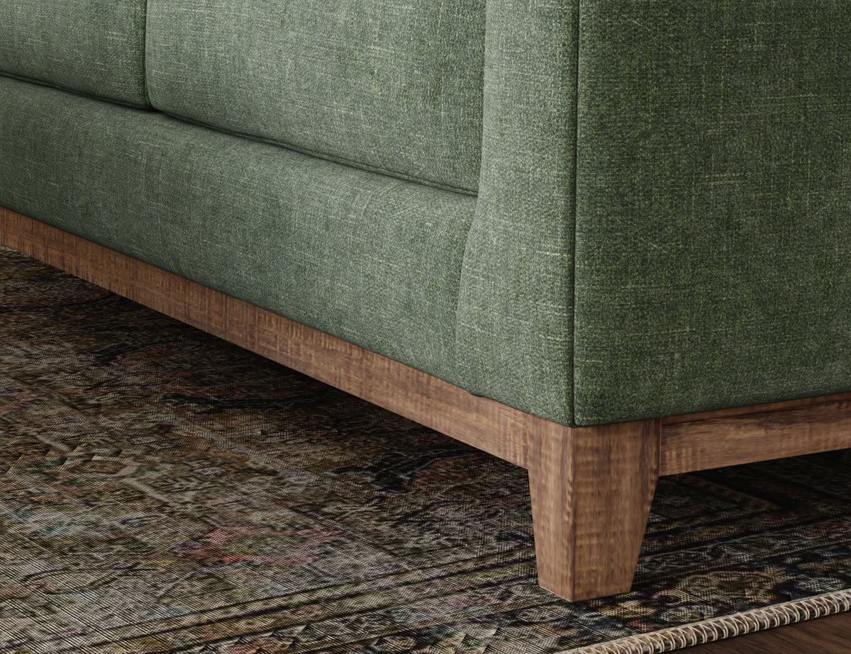 Olivo Sofa, Green, Wooden Frame & Base