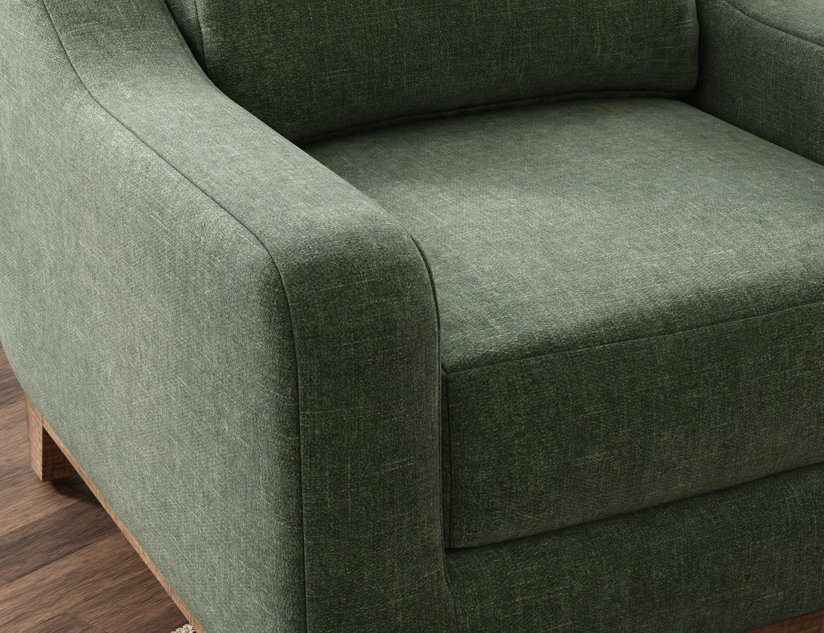Olivo Sofa, Green, Wooden Frame & Base
