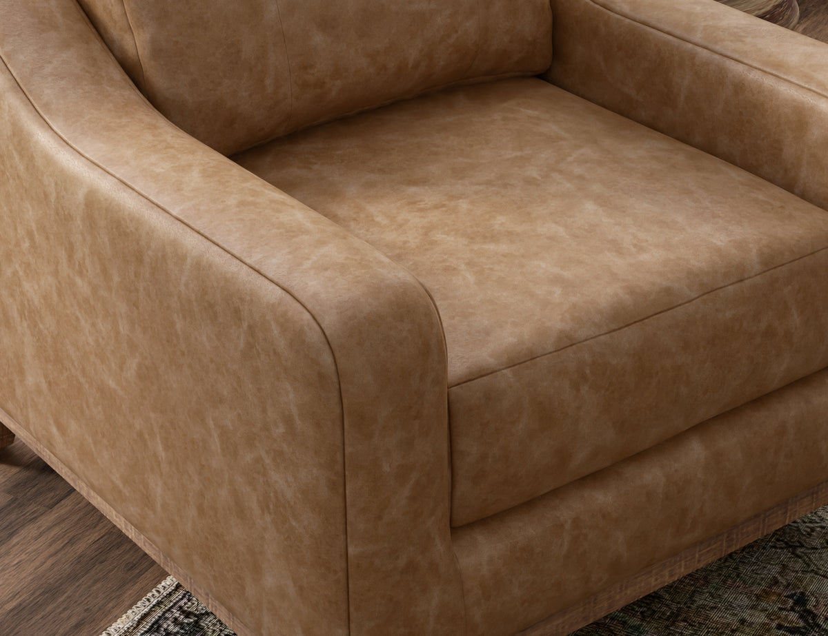 Olivo Sofa, Orange, Wooden Frame & Base