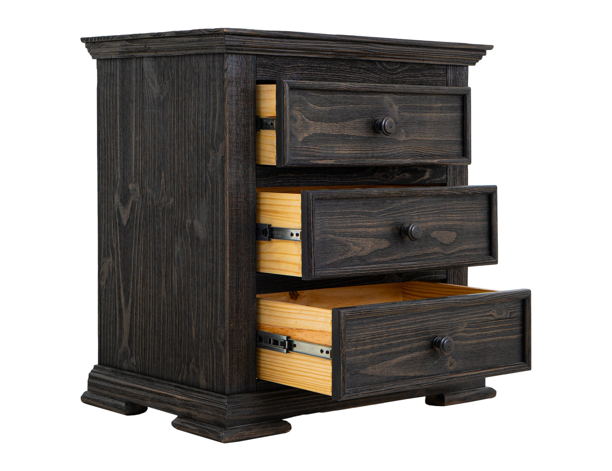 Terra Dark Nightstand, 3 Drawer