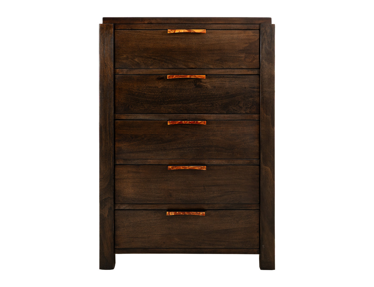 Raramuri Chest, Black, 5 Drawer