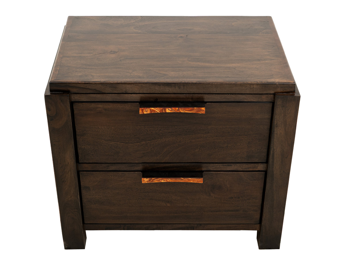 Raramuri Nightstand, Black, 2 Drawer