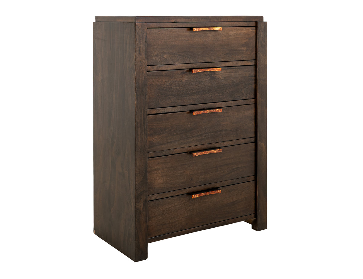 Raramuri Chest, Black, 5 Drawer