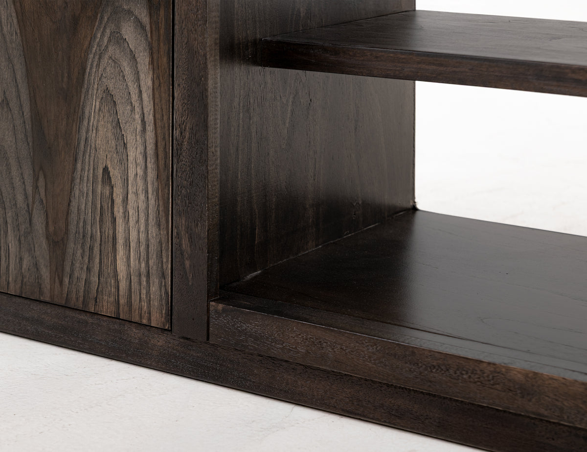 Black Balam TV Stand for Fire Place, Black, 2 Drawer & 2 Door TV Stand, 80" for Fireplace