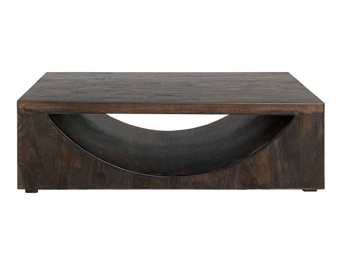 Dark Mezquite Cocktail Table, Black, Wooden