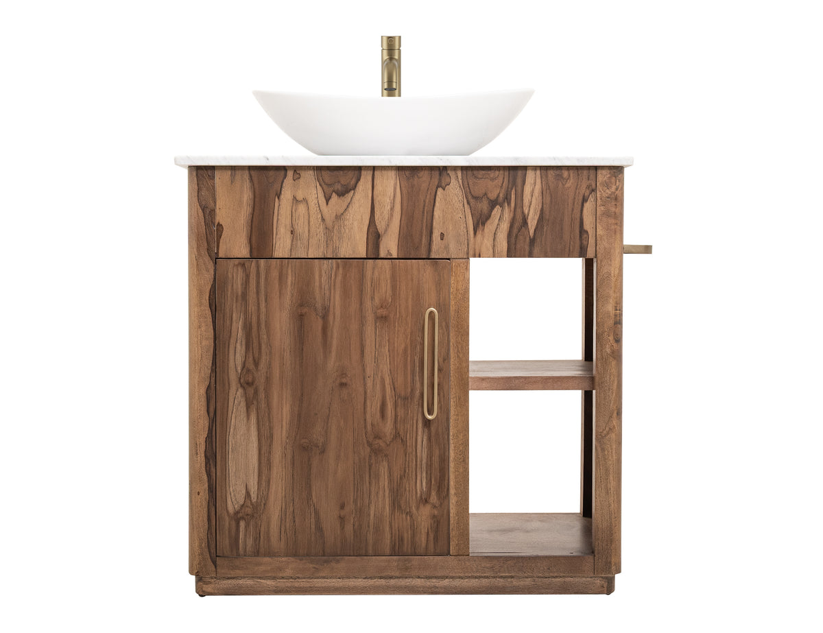 Balam Bathroom Vanity Base, Brown, 1 Door & 1 Shelf Bathroom Server Base (sink and faucets are not included)