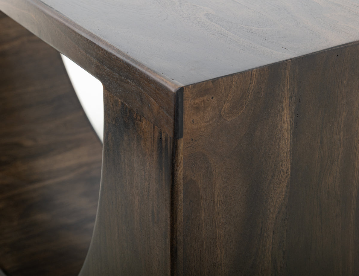 Dark Mezquite Sofa Table, Black, Wooden