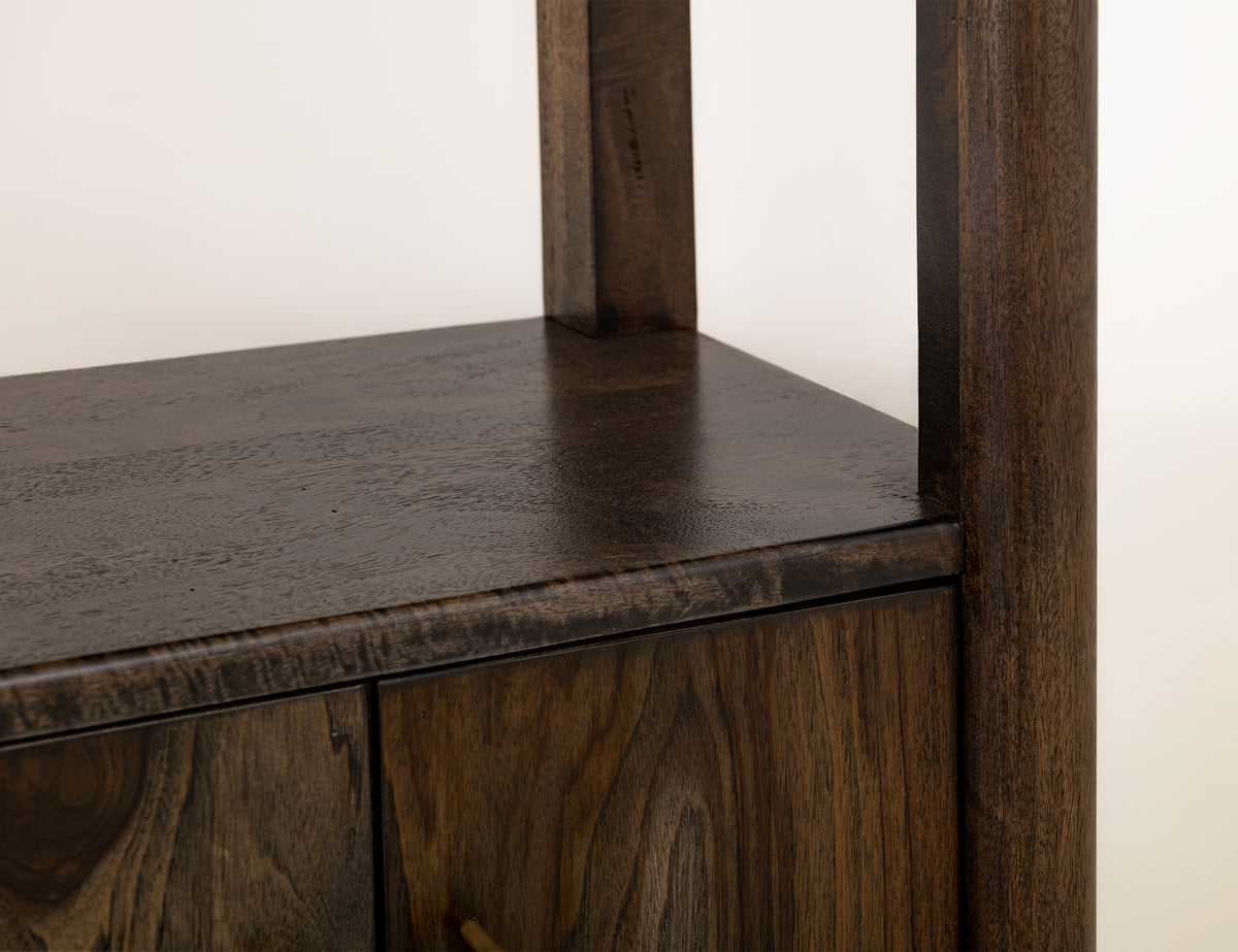 Black Balam Pier, Black, 2 Door, 3 Shelf