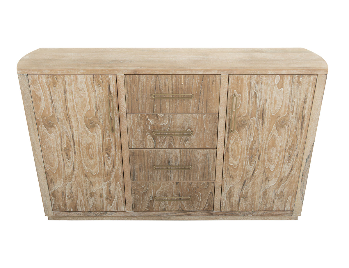 White Balam Buffet, White, 4 Drawer & 2 Door