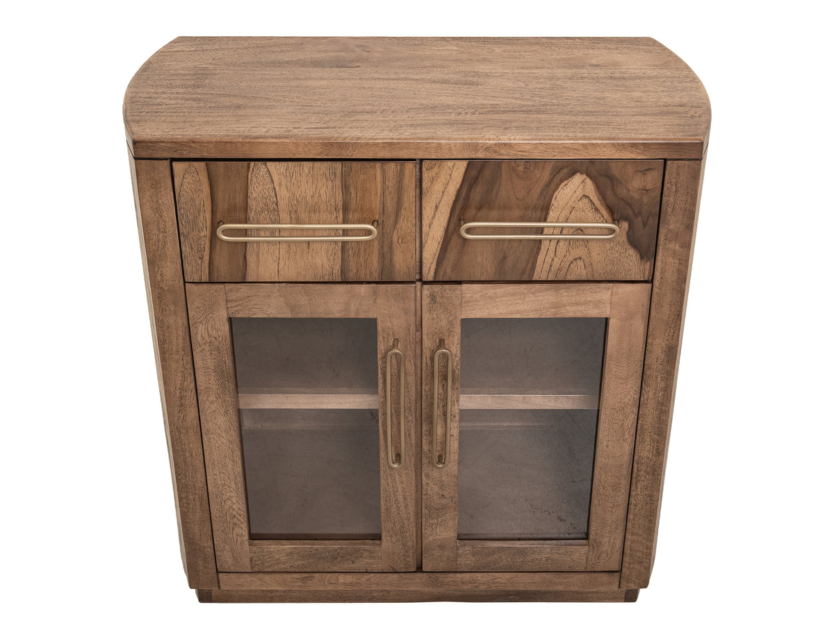 Balam Server, Brown, 2 Drawer & 2 Glass Door