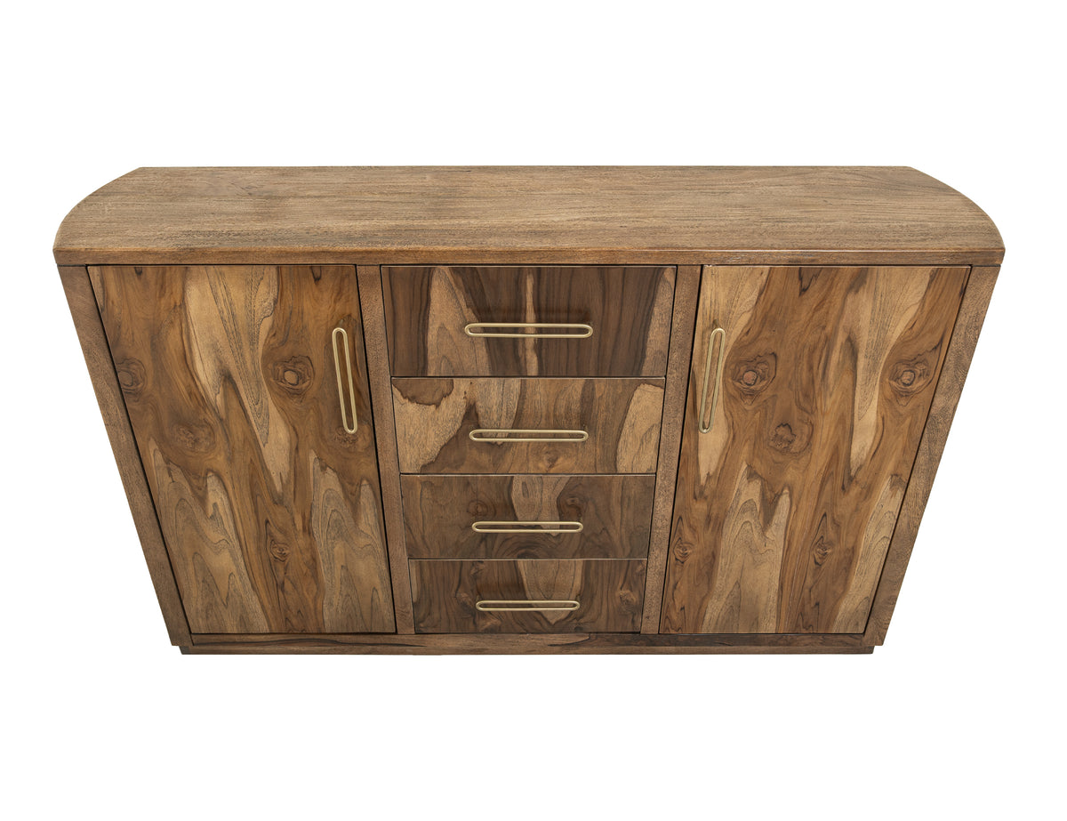 Balam Buffet, Brown, 4 Drawer & 2 Door