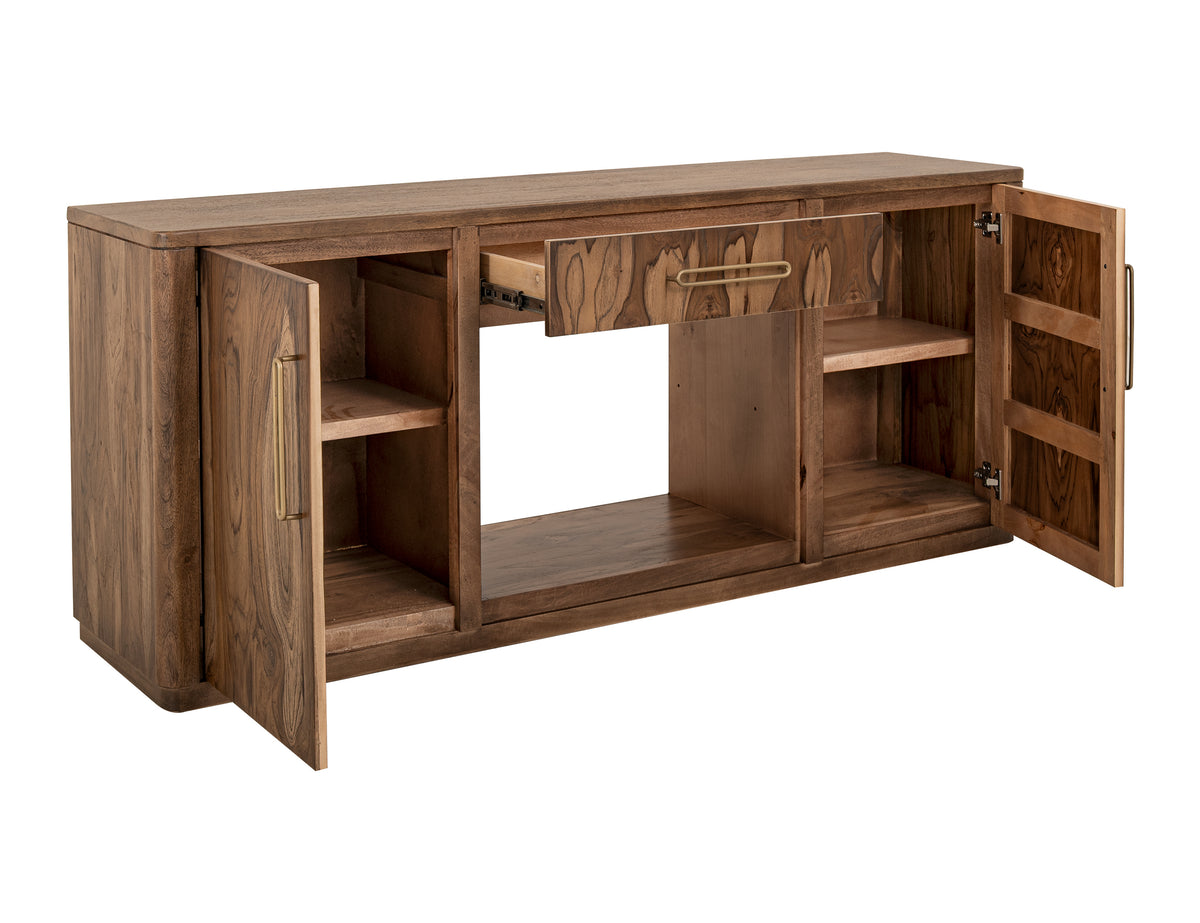 Balam TV Stand, Brown, 1 Drawer & 2 Door, TV Stand for Fireplace