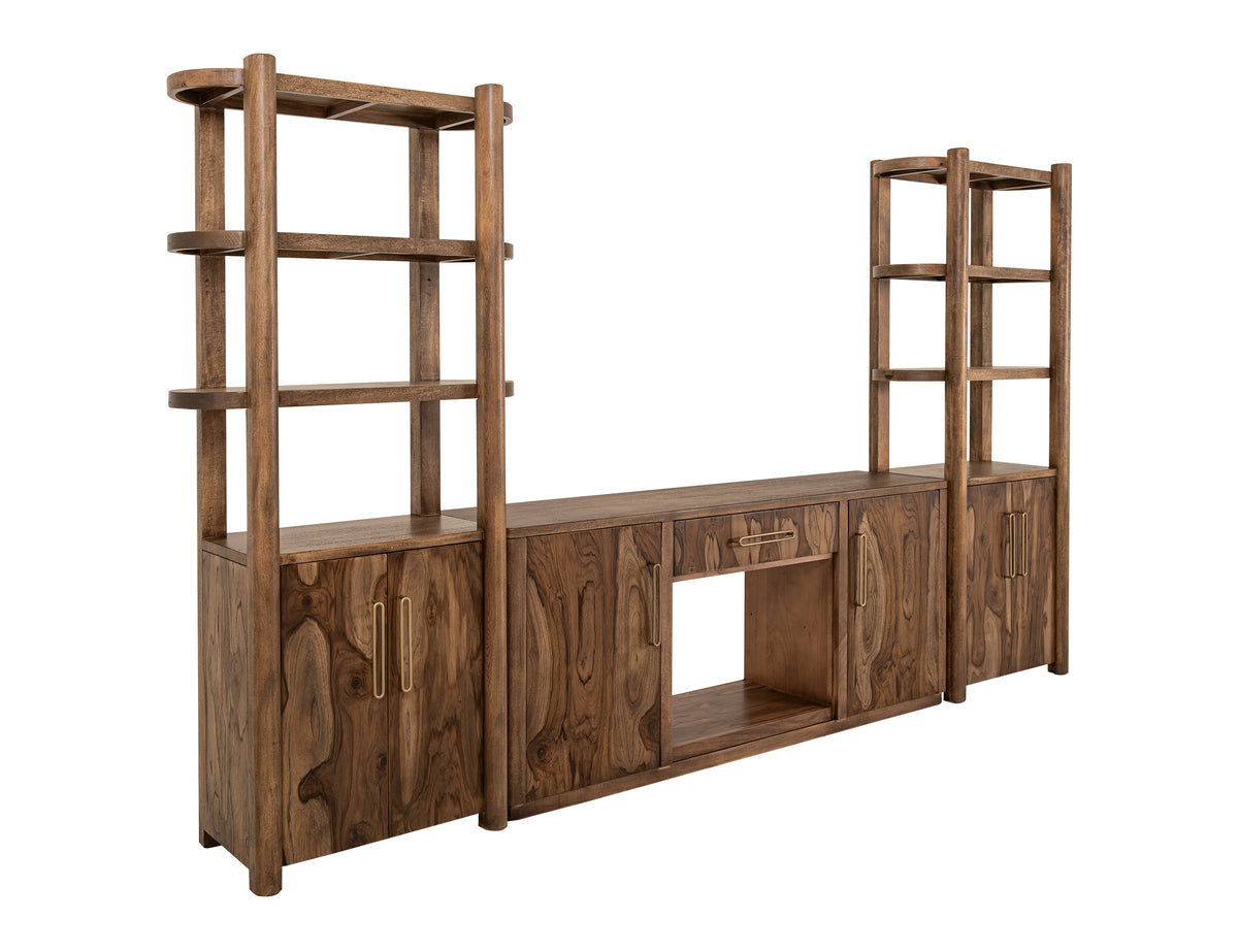 Balam TV Stand, Brown, 1 Drawer & 2 Door, TV Stand for Fireplace
