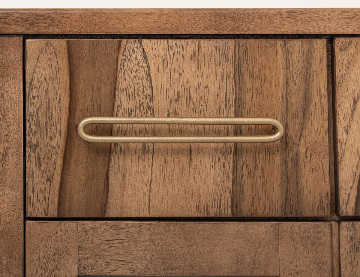 Balam Server, Brown, 2 Drawer & 2 Glass Door