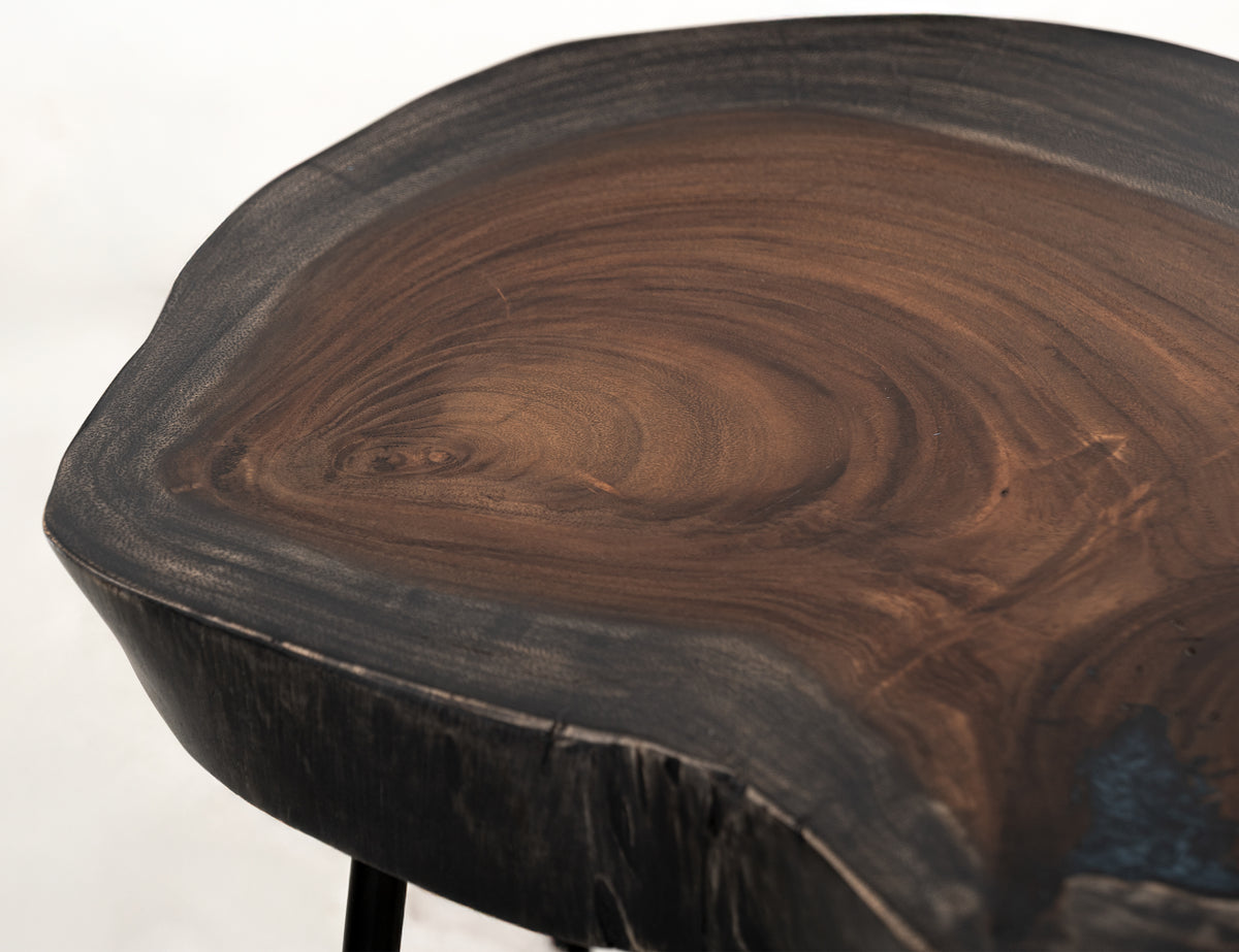Parota Epoxy Chairside Table, Live Edge - IFD8351CSTBL