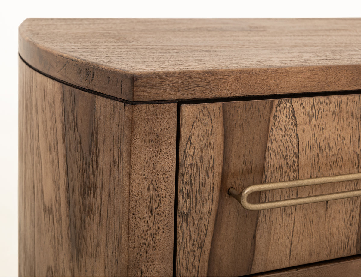 Balam Server, Brown, 2 Drawer & 2 Glass Door