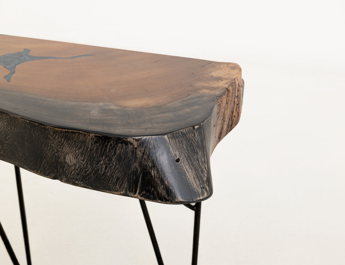 Parota Epoxy Sofa Table, Live Edge - IFD8351SFTBL