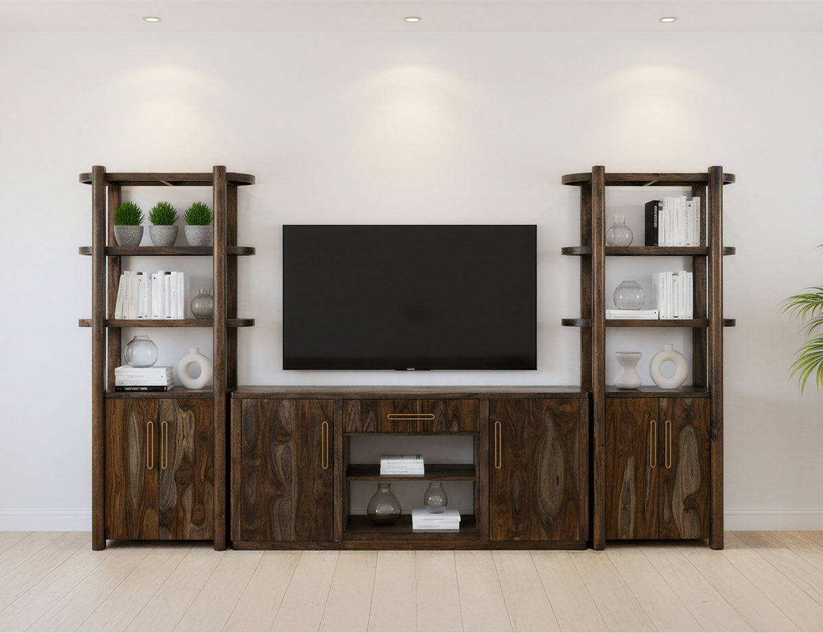 Black Balam Pier, Black, 2 Door, 3 Shelf