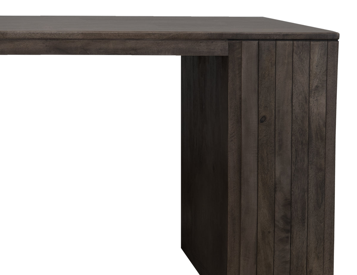 Dark Mezquite Kitchen Island, Black, 2 Drawer 4 Door