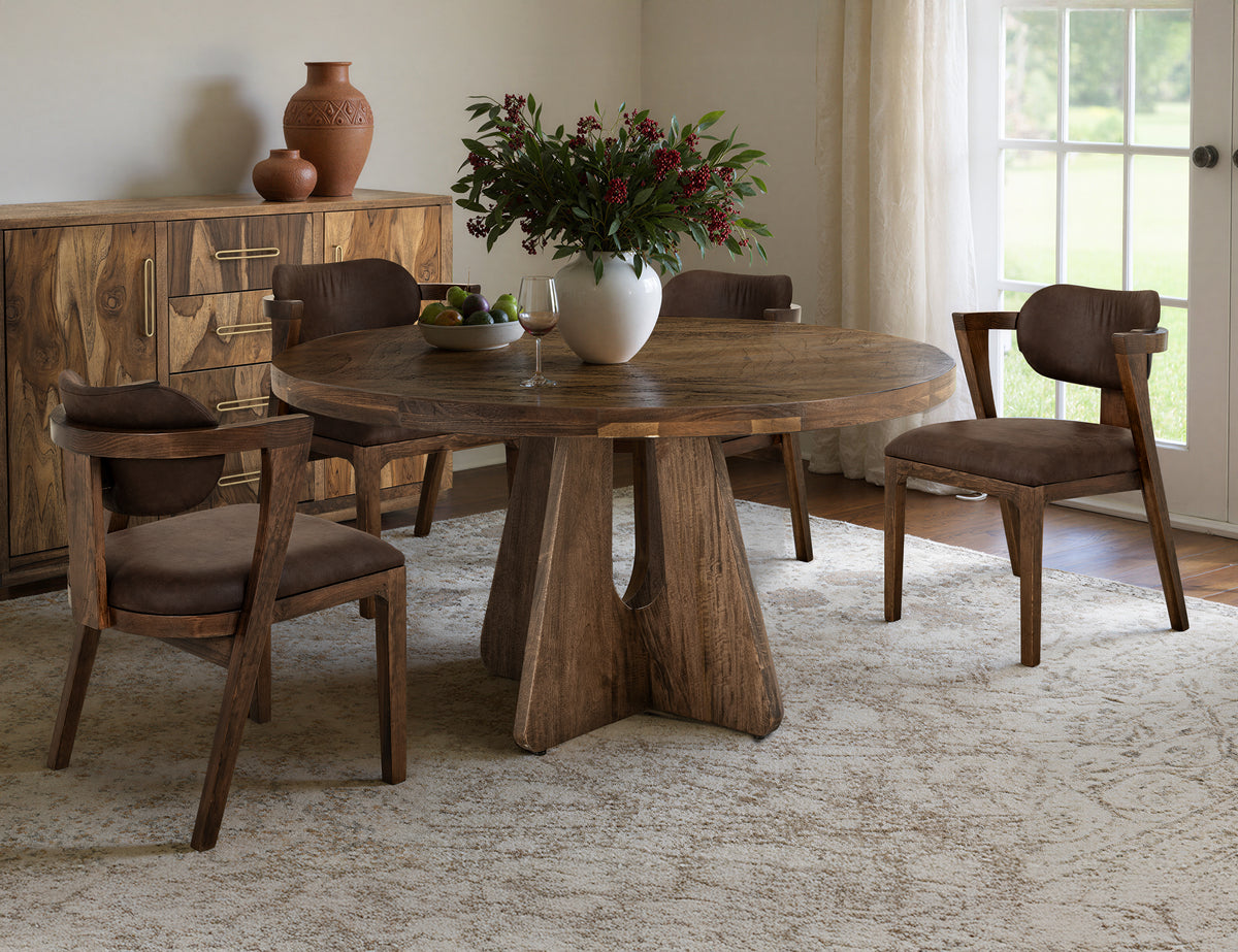 Balam Round Table, Brown, top