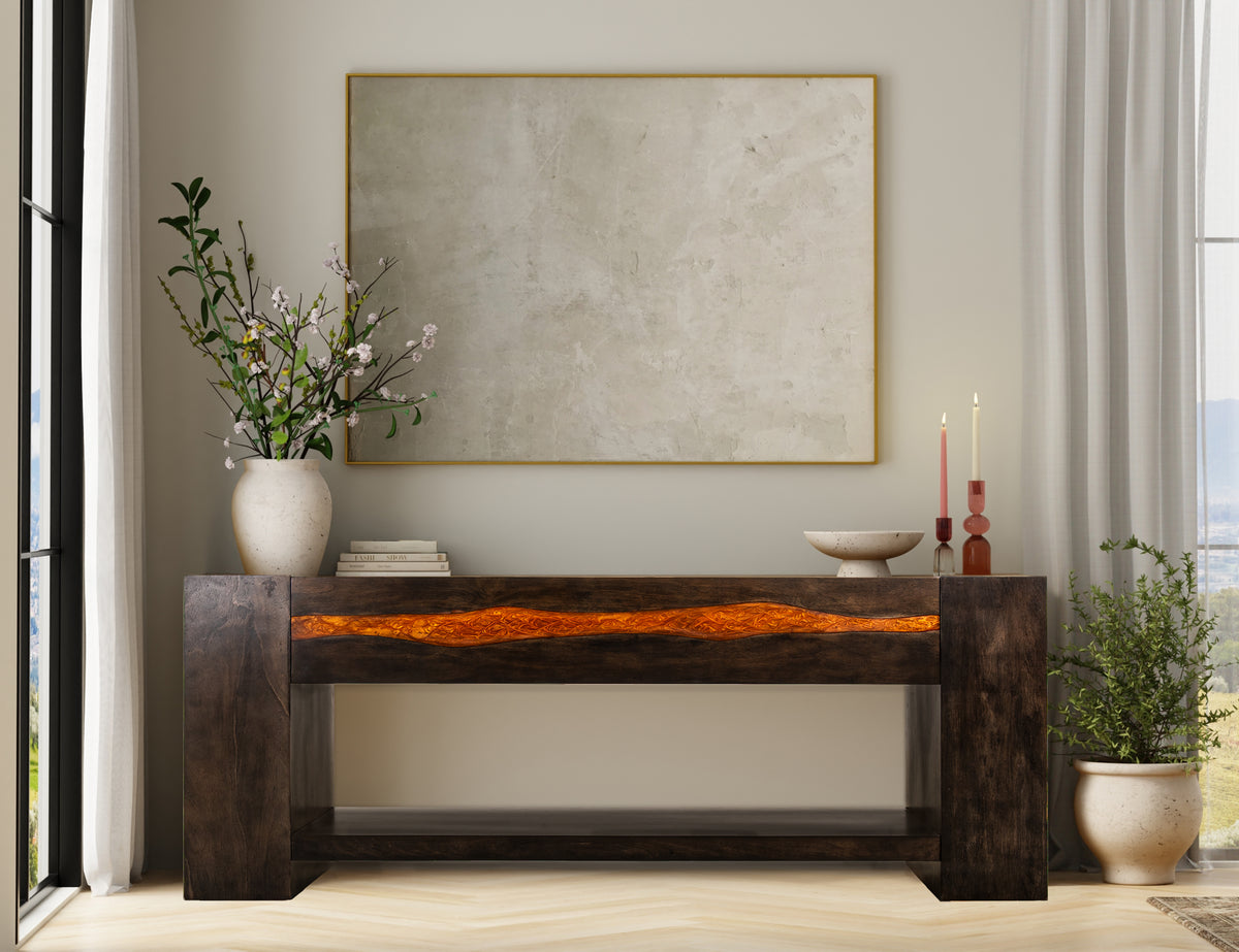 Raramuri Console, Black, 1 Shelf
