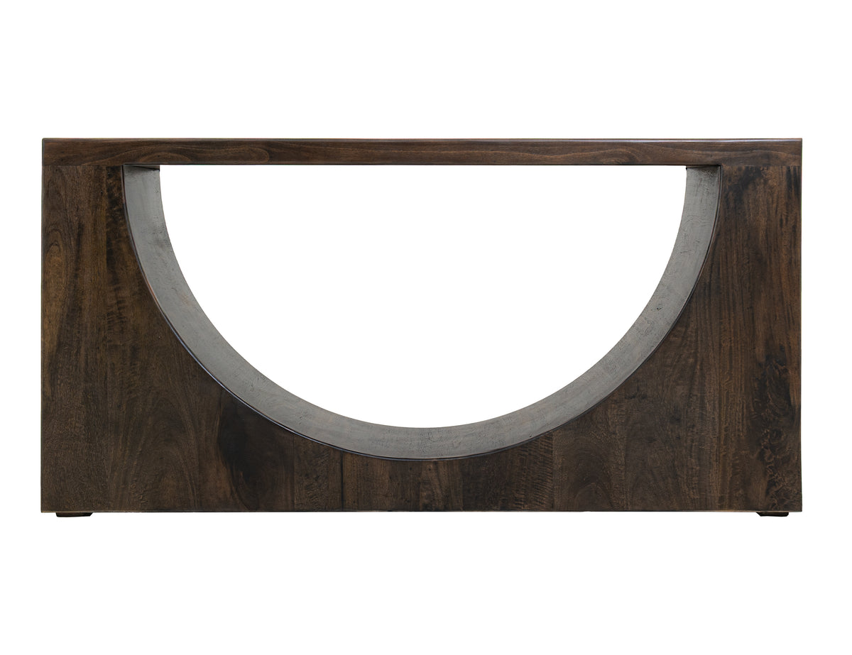 Dark Mezquite Sofa Table, Black, Wooden